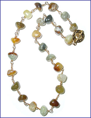 Wire-wrapped autumnal necklace