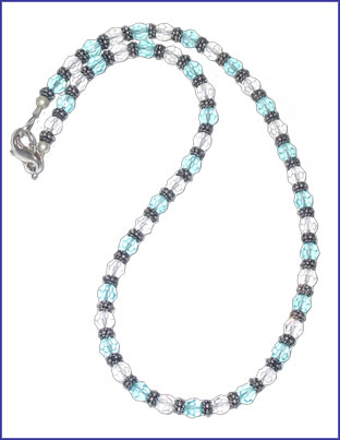 Blue/White Swarovski Crystal