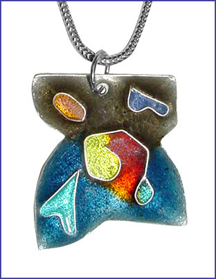 Blue/Gray Retro Cloisonne