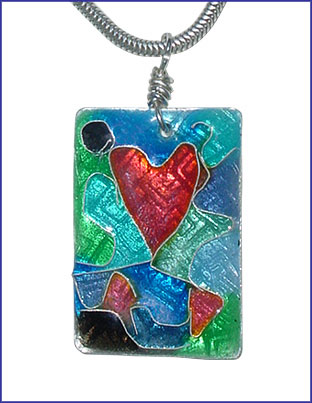 Pink Puzzle Heart Cloissone
